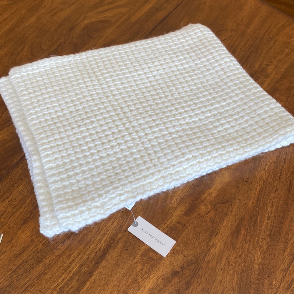 Anthropologie white scarf nwt